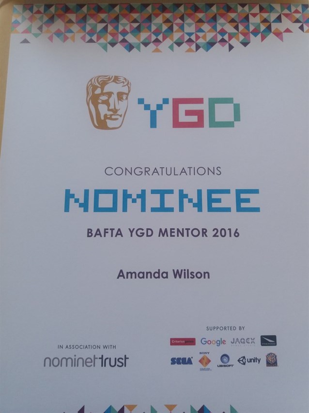 Amanda Wilson BAFTA Nominee Cert - Web