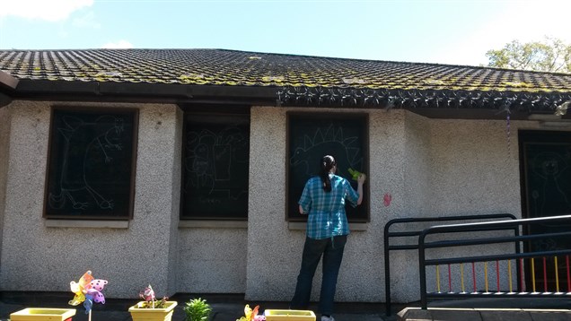 3. Student Starts Work On The Murals